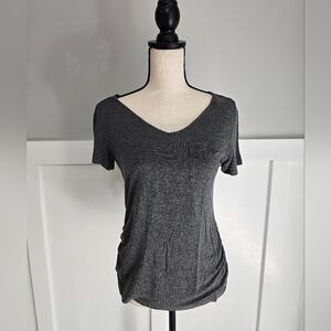 Glitz Junior's Charcoal V-Neck Pocket Tee Sz XL